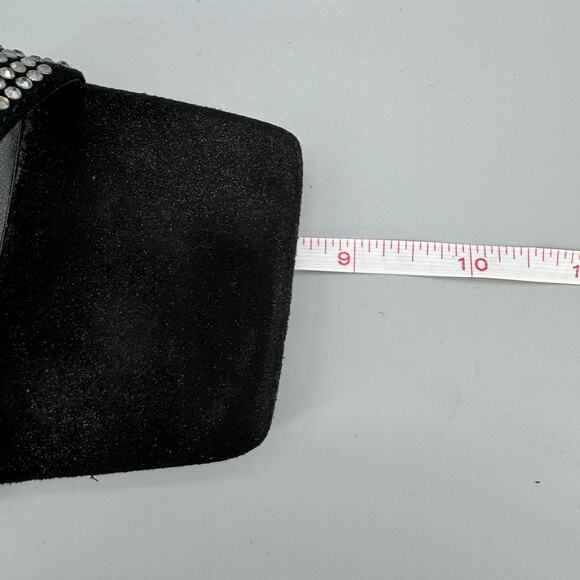 Nine West Adyson Embellished Square Toe Heeled Sandals Black Size 8M - Picture 7 of 10